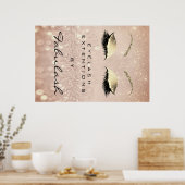 Poster Maquillage Beauté Salon Nom Rose Gold Blush Eyebro (Cuisine)