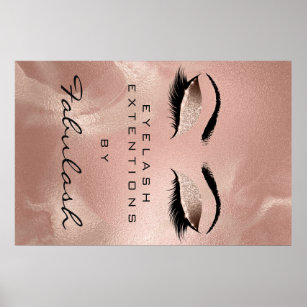 Poster Maquillage Beauté Salon Or Eyebrow Nom Rose Or
