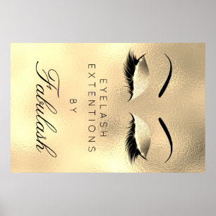 Poster Maquillage Beauty Salon Nom Gold Luxury Eyebrows