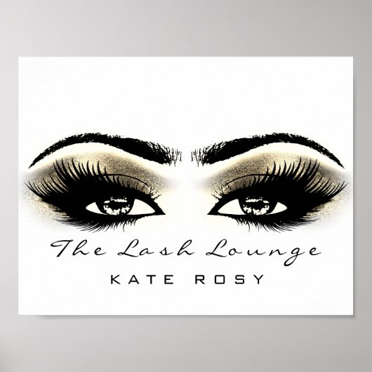 Poster Maquillage blanc Beauty Studio Lashes Salon Gold (Devant)