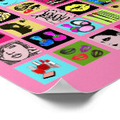 Poster Maquillage de beauté Cosmétique femmes face collag (Coin)