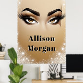 Poster Maquillage des yeux doré glamour avec longs cils ✨ (Bureau à domicile)