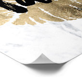 Poster Maquillage lèvres chic typographie or marbre (Coin)