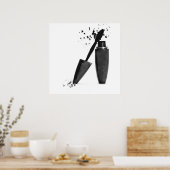 Poster Maquillage noir et blanc mode mascara beauté (Cuisine)