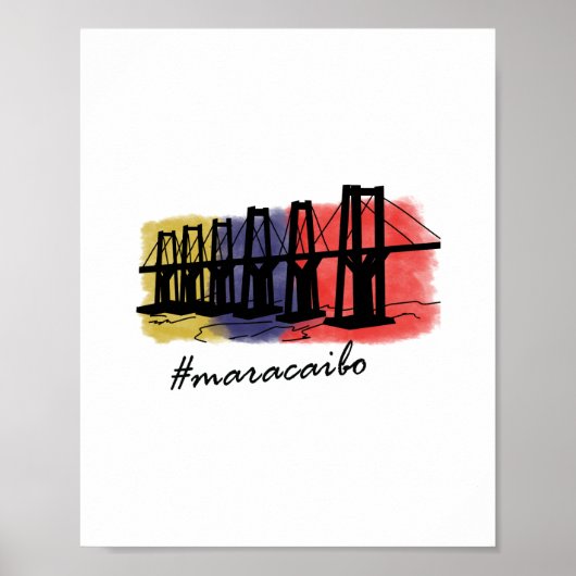 Poster Maracaibo Puente Rafael Urdaneta - Venezuela (Devant)