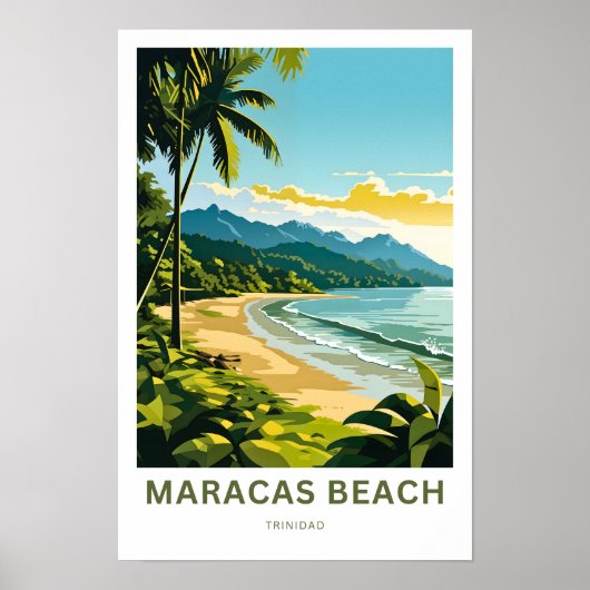 Poster Maracas Beach Trinidad Travel Print (Devant)