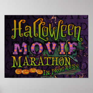 Poster Marathon de cinéma d'Halloween en cours Marque