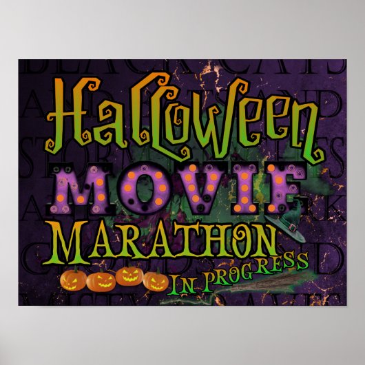 Poster Marathon de cinéma d'Halloween en cours Marque (Devant)