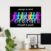 Poster marathon féminin (Bureau à domicile)