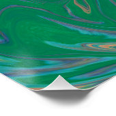 Poster Marble Forms – Green & Gold Natural Flow (Coin)