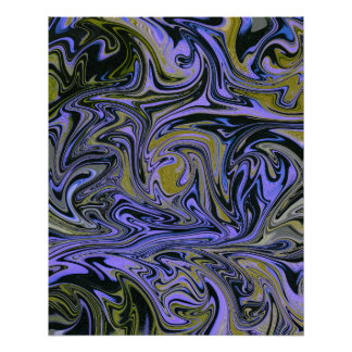 Poster Marble Forms – Violet & Gold Mystic Energy