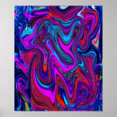 Poster Marbled Magenta, Blue and Red Abstract Art (Devant)