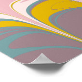 Poster Marbre Abstrait Ebru Art Unique Conception Colorée (Coin)