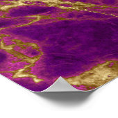 Poster Marbre Abstrait moderne violet et or Anniversaire (Coin)