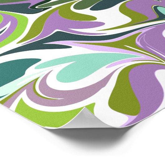 Poster Marbre Abstrait violet et vert (Coin)