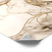 Poster Marbre blanc Arbre de vie Abstrait (Coin)