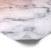 Poster Marbre blanc de Parties scintillant rose Gold Sequ (Coin)