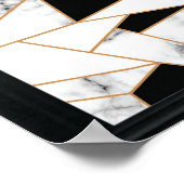 Poster Marbre blanc géométrique en or (Coin)