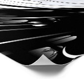 Poster Marbre blanc, Graphique en fibre noire (Coin)