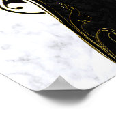 Poster Marbre blanc, Noir, Filigree Or (Coin)
