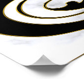 Poster Marbre blanc, Noir, Filigree Or (Coin)