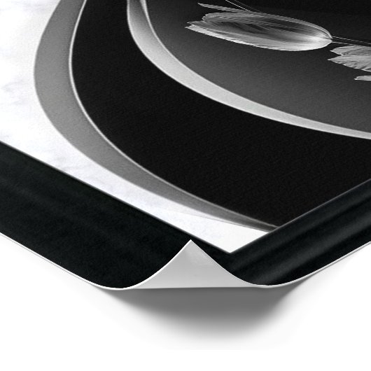 Poster Marbre blanc, Noir, Filigree Or (Coin)