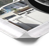 Poster Marbre blanc - Tulipes Abstraites noires (Coin)