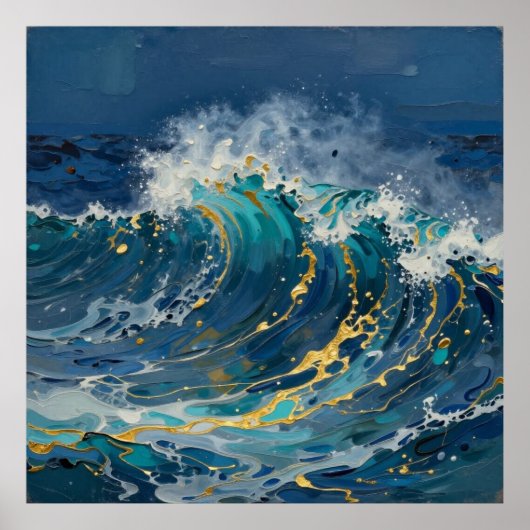 Poster Marbre Bleu Abyssal (Devant)