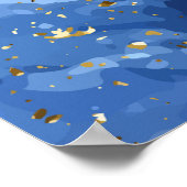 Poster Marbre bleu et texture or (Coin)