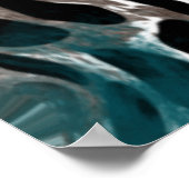 Poster Marbre Brown et bleu Fluide Art (Coin)