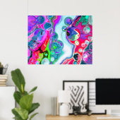 Poster Marbre coloré Fluid Art (Bureau à domicile)