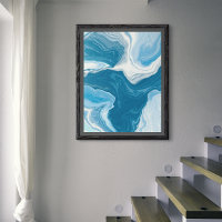 Marbre d'art fluides bleu et blanc
