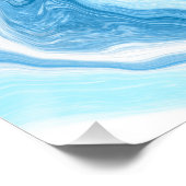Poster Marbre d'art fluides bleu et blanc (Coin)