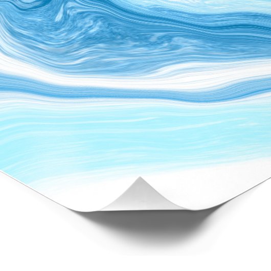 Poster Marbre d'art fluides bleu et blanc (Coin)