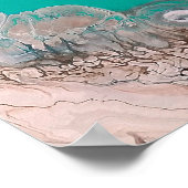 Poster Marbre d'aspect de roche turquoise bleue Art Uniqu (Coin)