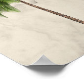 Poster Marbre de Champagne Tropical Elegant Palm Tree (Coin)
