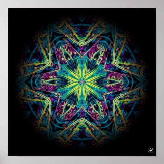 Poster Marbre de fleurs (série de marbre) (Devant)