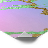 Poster Marbre de Glam Girl | Branché Pastel Ombre (Coin)