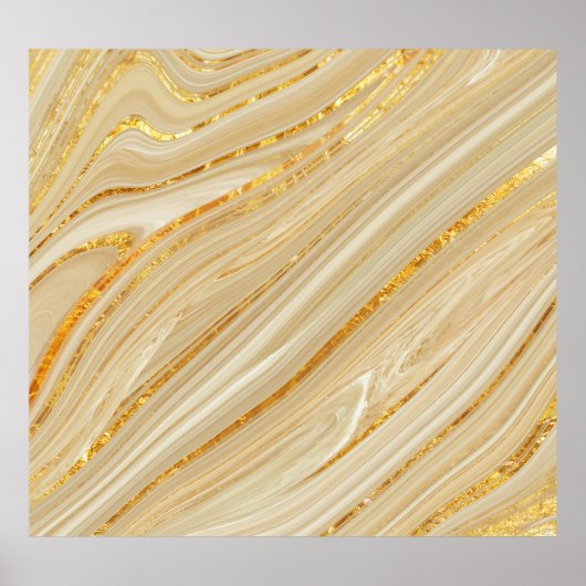 Poster Marbre d'or : arrière - plan de texture luxueuse. (Devant)
