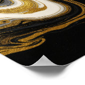 Poster Marbre d'or luxueux - Fluide Art Abstrait (Coin)