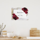 Poster marbre d'or Quinceanera rose florale (Cuisine)