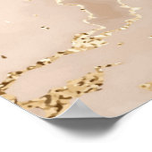 Poster Marbre doré Abstrait avec vagues de parties scinti (Coin)