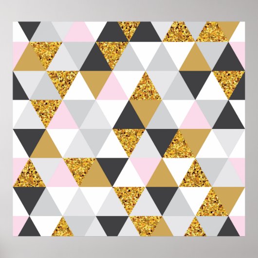 Poster Marbre doré, texture géométrique transparente (Devant)