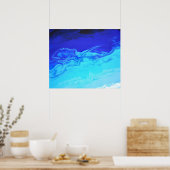 Poster Marbre fluide abstrait bleu saphir de la marine (Cuisine)