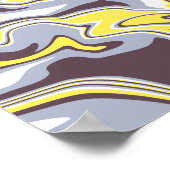 Poster Marbre fluide avec Jaune et Grey (Coin)