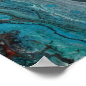 Poster Marbre fluide de cuivre turquoise Art abstrait acr (Coin)