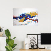 Poster Marbre fluide de la marine de Bourgogne Acrylique  (Bureau à domicile)