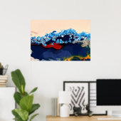 Poster Marbre fluide de la marine de Bourgogne Acrylique (Bureau à domicile)