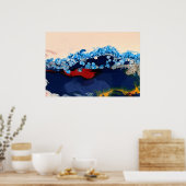 Poster Marbre fluide de la marine de Bourgogne Acrylique (Cuisine)