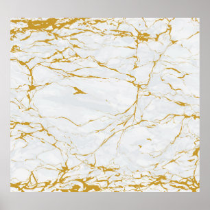 Poster Marbre Golden Texture Motif sans couture